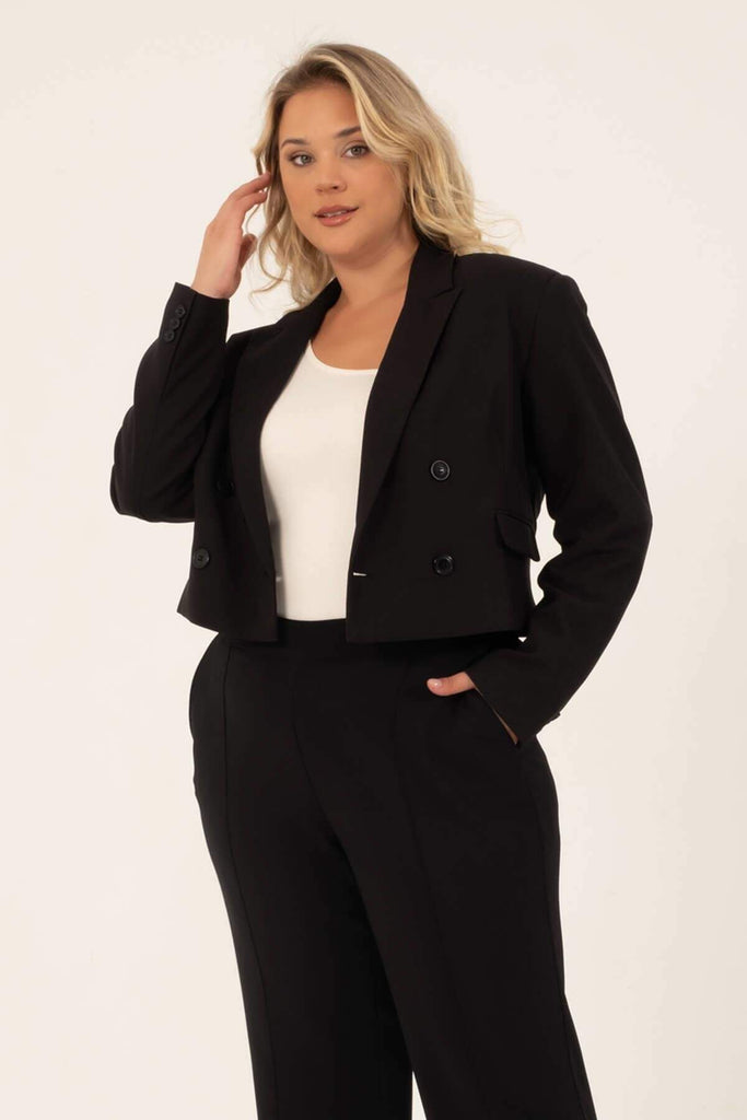 Astarlı Blazer Crop Ceket