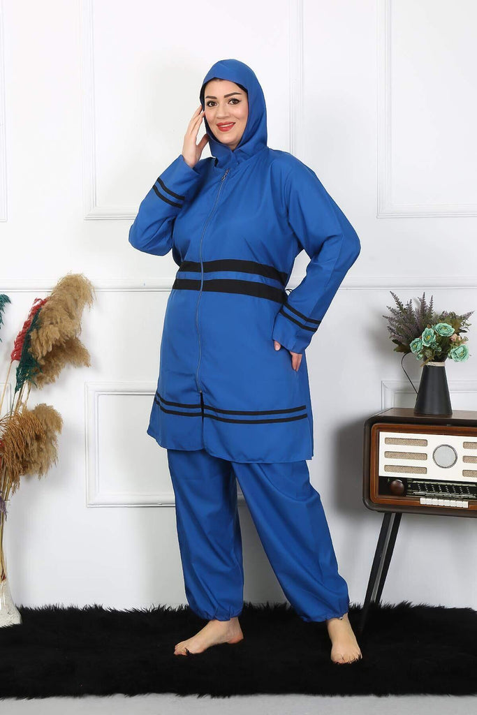 Büyük Beden Tesettür Mayo 7XL-8XL-9XL-10XL İndigo 55010