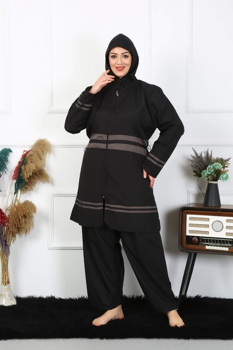 Büyük Beden Tesettür Mayo 7XL-8XL-9XL-10XL Siyah 55010