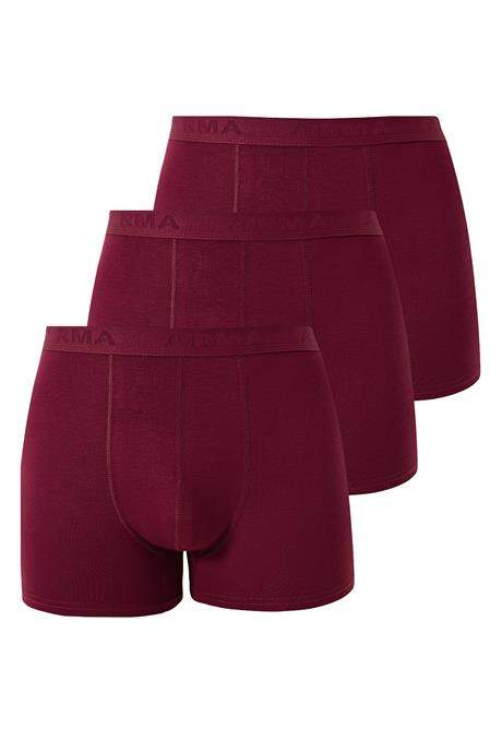 Erkek Bordo Bambu Boxer 3'lü Paket