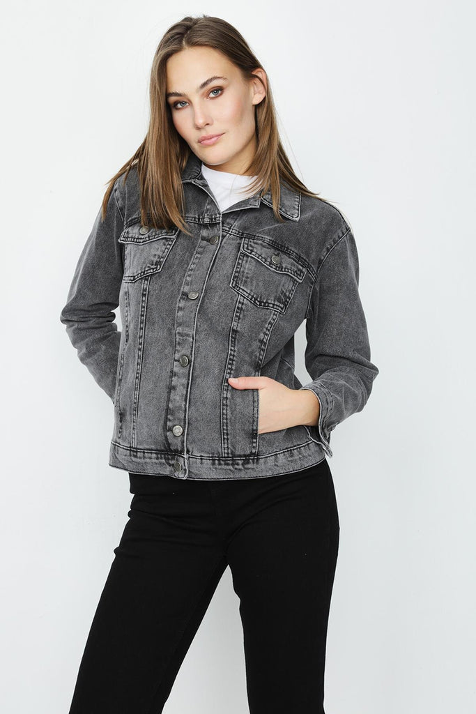 Antrasit Oversize Denim Ceket